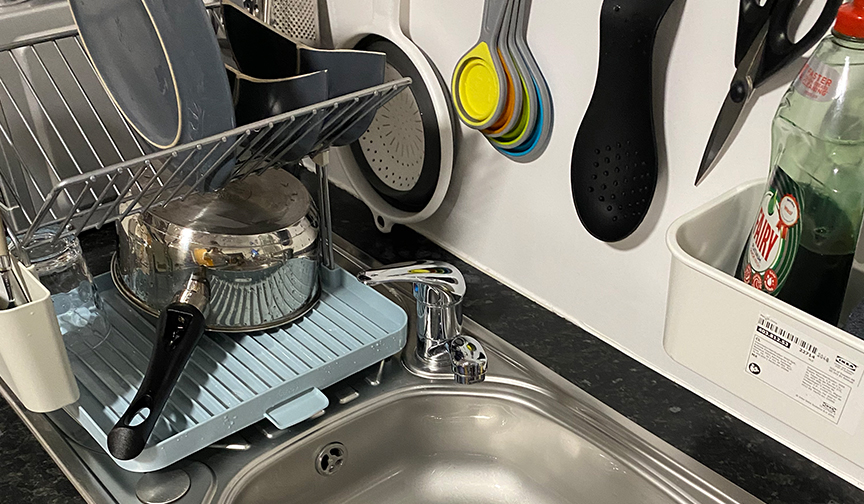 Leicester student kitchen sink after cleaning