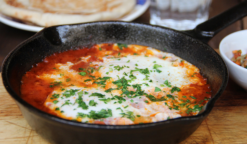 Shakshuka which can be cooked in a pan in your Loughborough student accommodation Student recipe idea Shakshuka