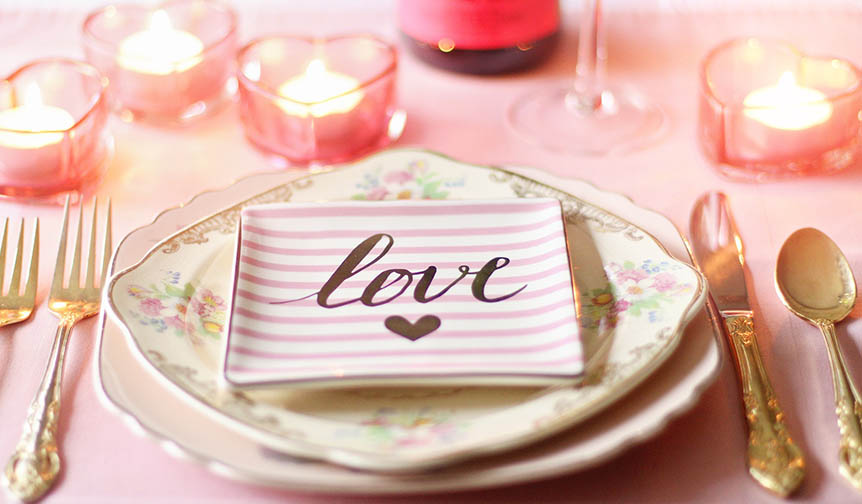 Valentines romantic meal