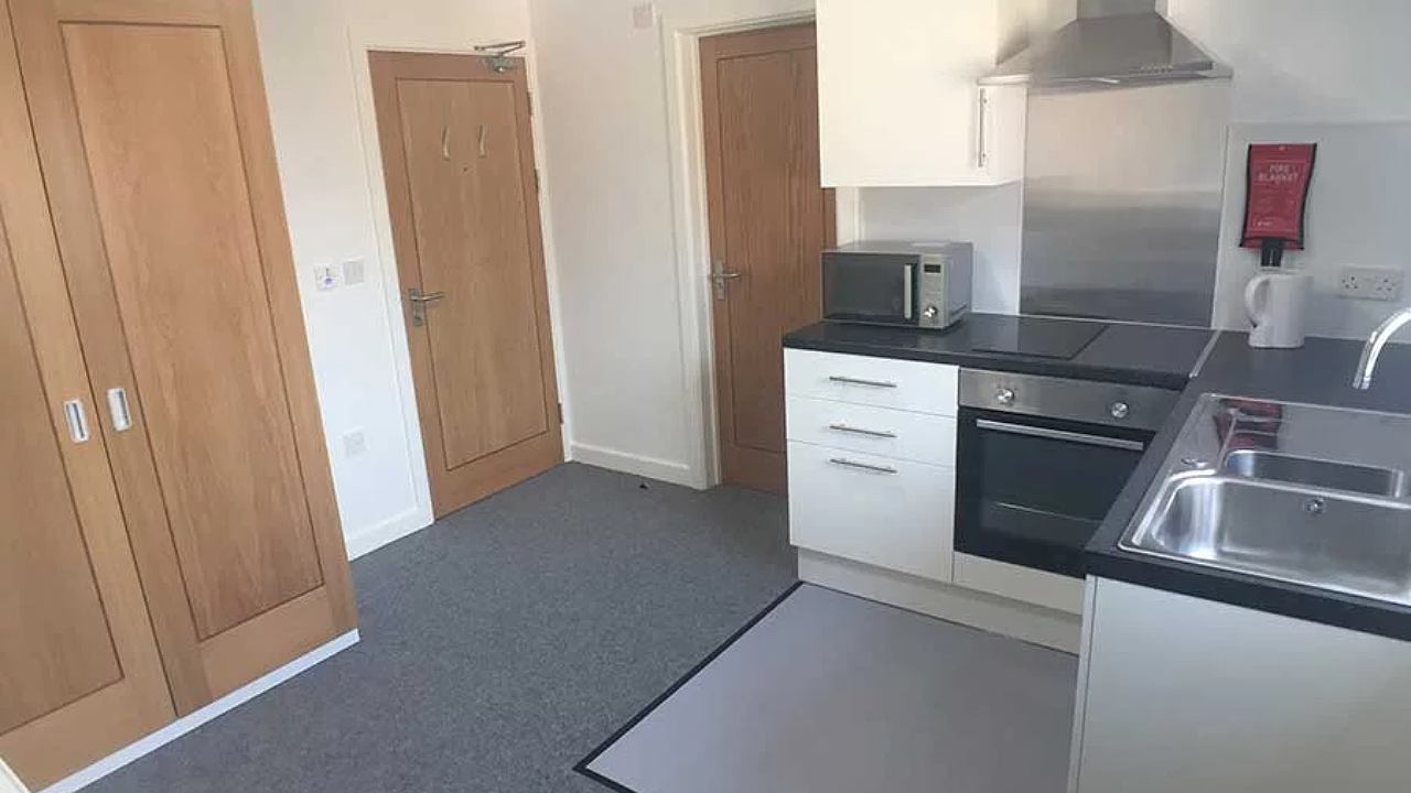 Variety of housing options for students including studios, shared apartments, and private bedrooms