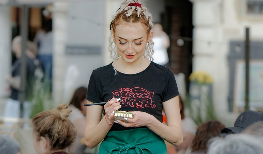 Leicester student working at resturaunt
