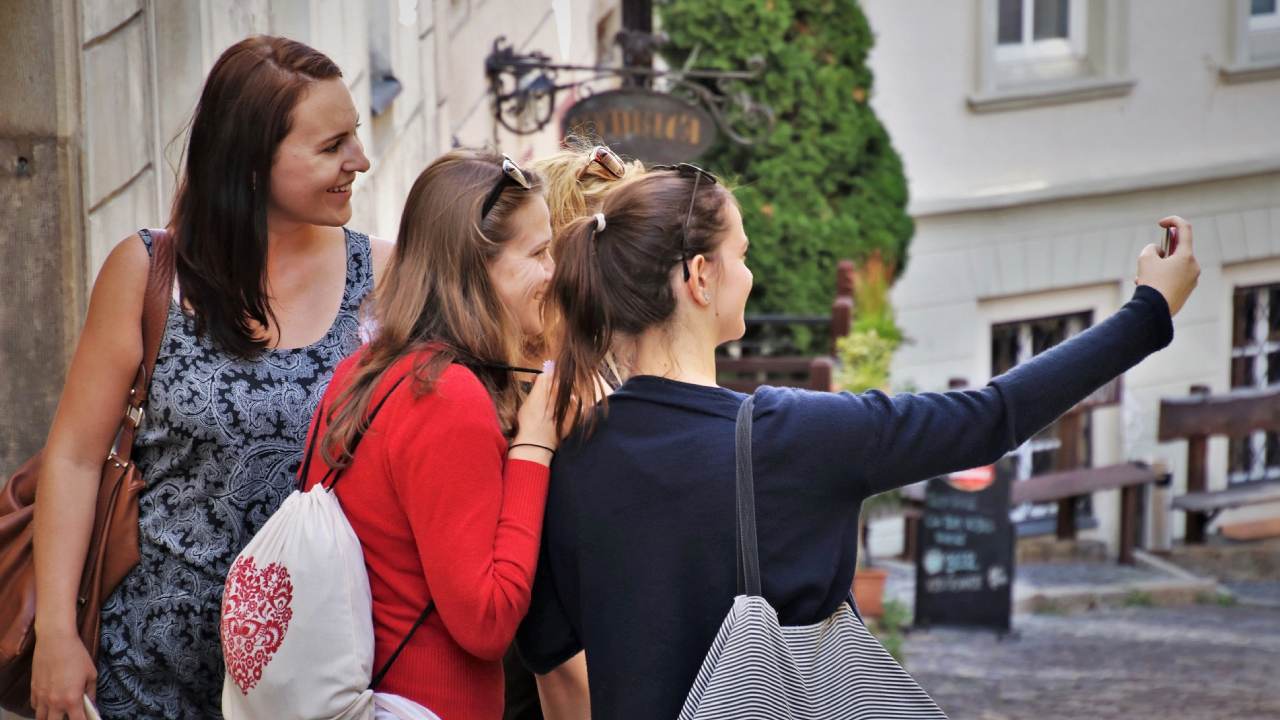Leicester students exploring the city