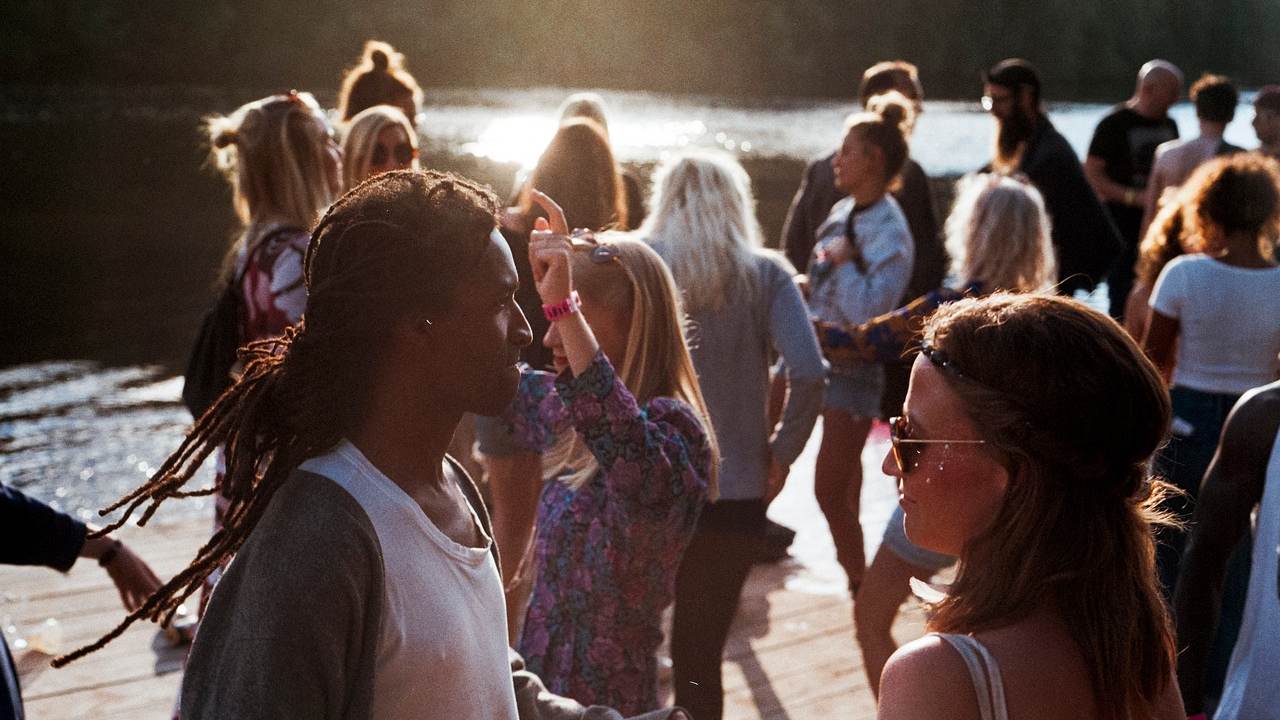 Students at Leicester university getting together