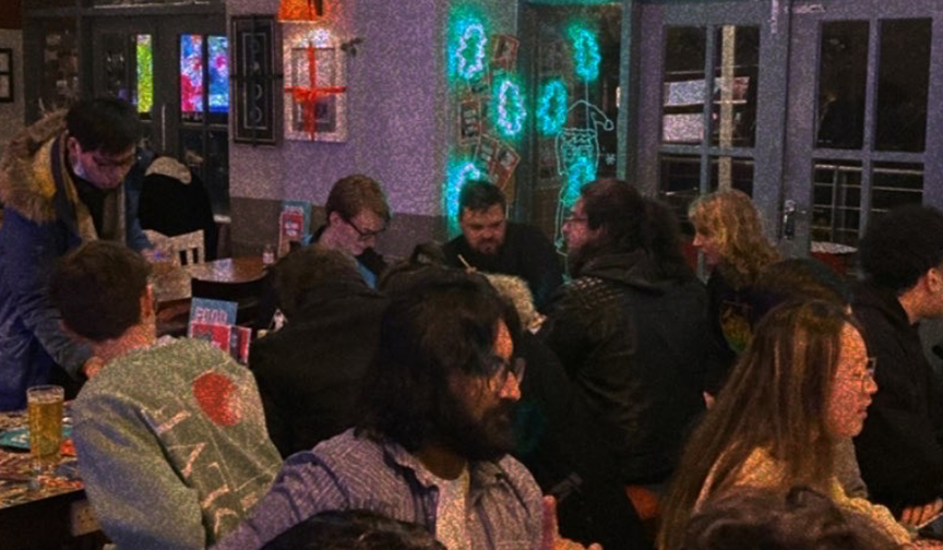 Leicester students meeting and socialising in the student union