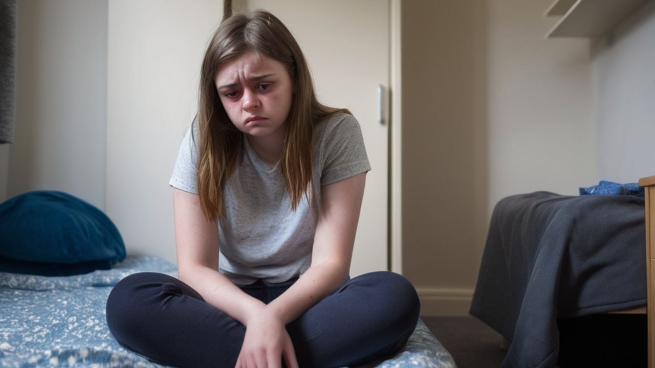 Student looking sad at Leicester Student Accommodation
