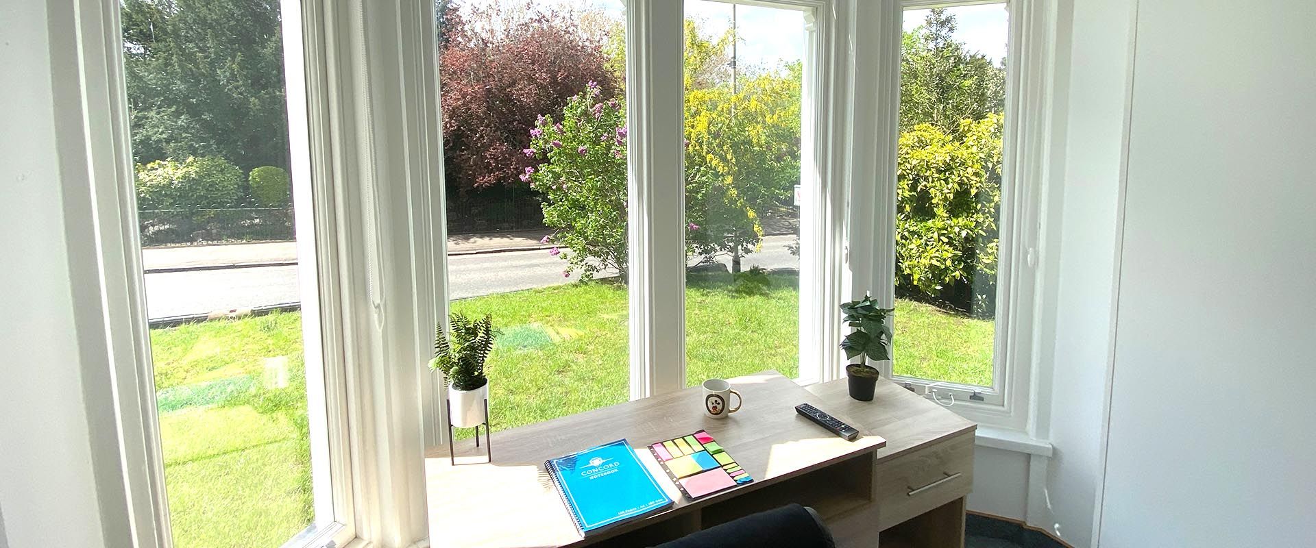 Study in front of some beautiful views with amazing natural sunlight