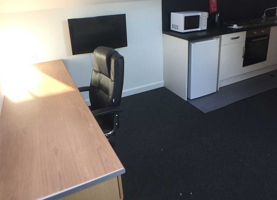 Radmoor House Leicester Student Accommodation - Standard Studios - Student study area with desk and chair