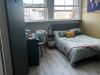 Nottingham student halls room with double bed