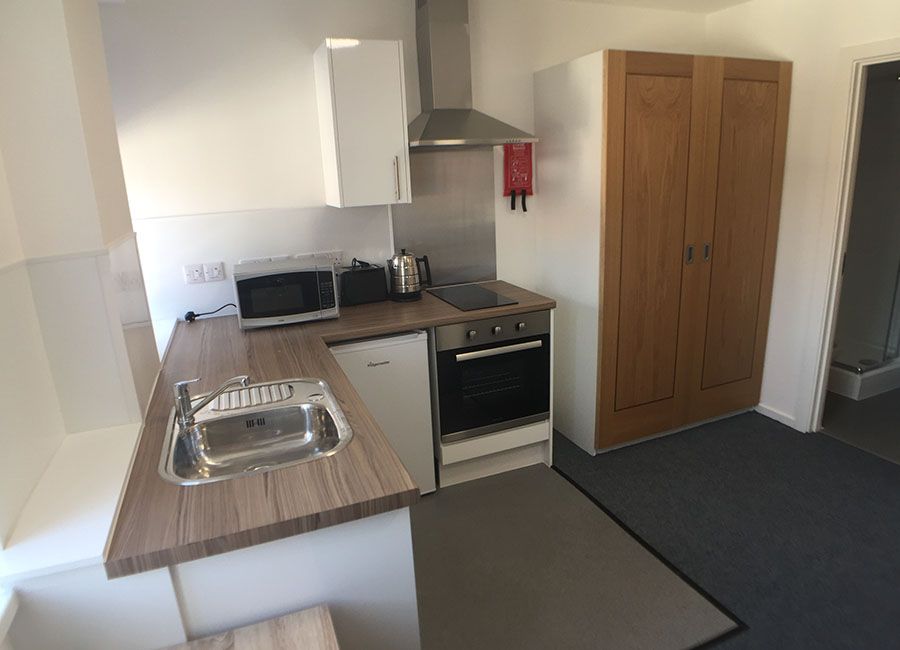Renaissance House Loughborough Student Accommodation: Standard studio - Fully fitted kitchen