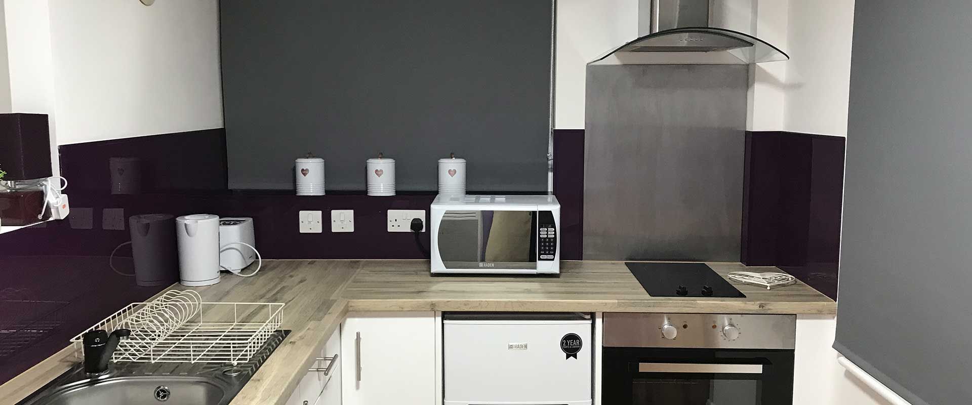 The Student Block Loughborough Accommodation - Modern, fully furnished kitchens in luxurious studio flats